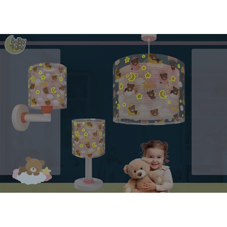 Dalber 41572S - Lustre pour enfant BABY TEDDY 1xE27/15W/230V rose