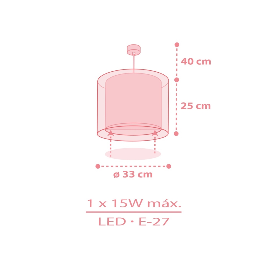 Dalber 41572S - Lustre pour enfant BABY TEDDY 1xE27/15W/230V rose