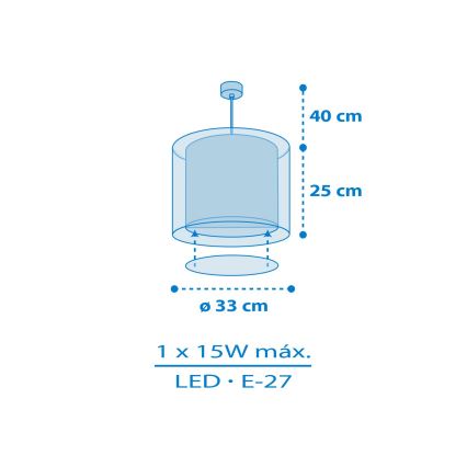 Dalber 41572T - Plafonnier pour chambre d'enfant BABY TEDDY 1xE27/15W/230V bleu