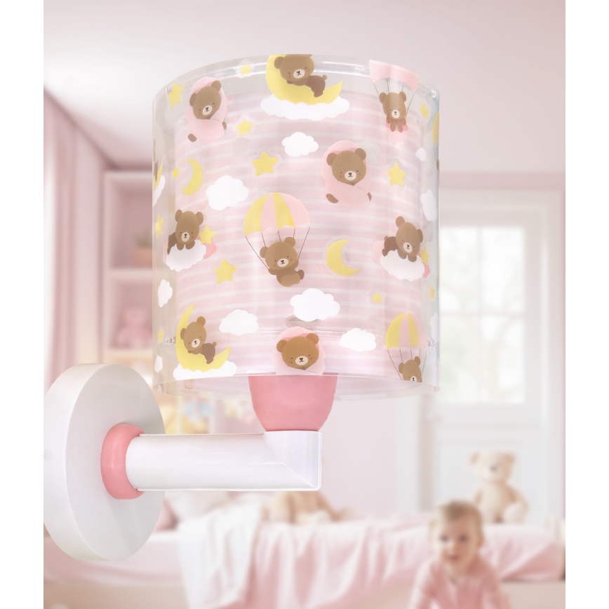 Dalber 41579S - Kinderwandlamp BABY TEDDY 1xE27/15W/230V, roze
