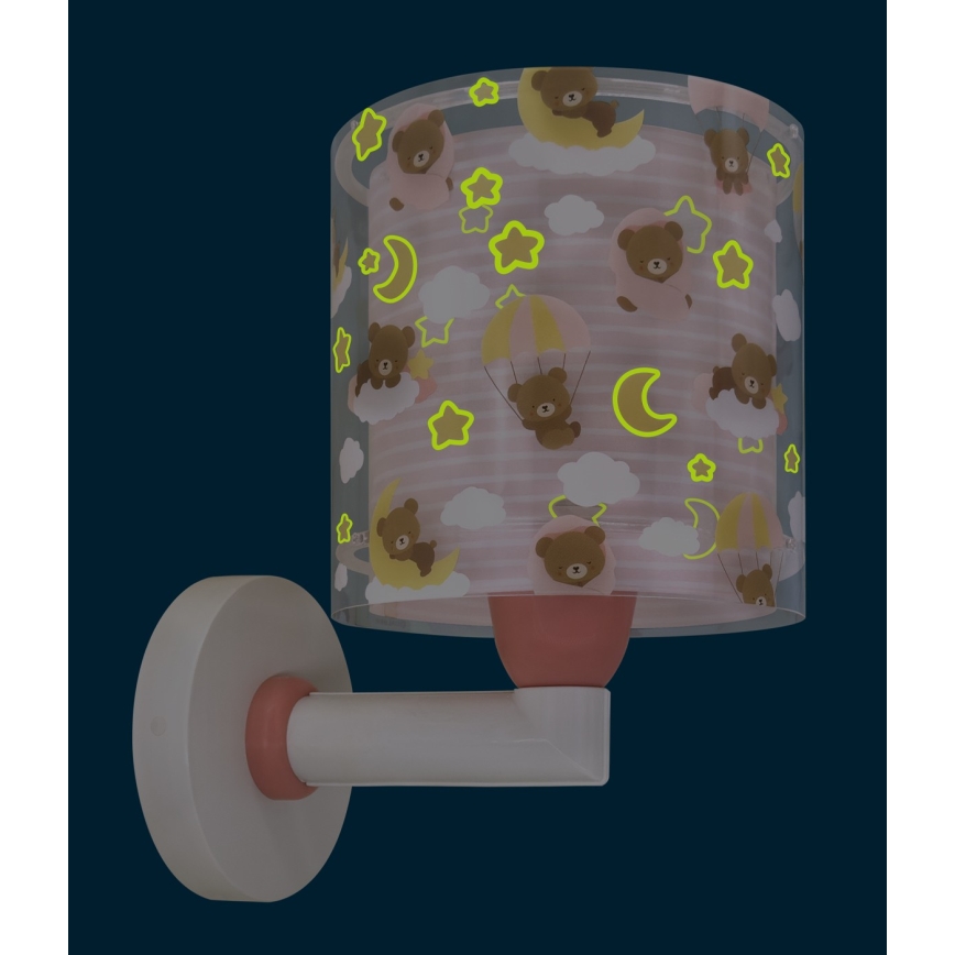Dalber 41579S - Kinderwandlamp BABY TEDDY 1xE27/15W/230V, roze