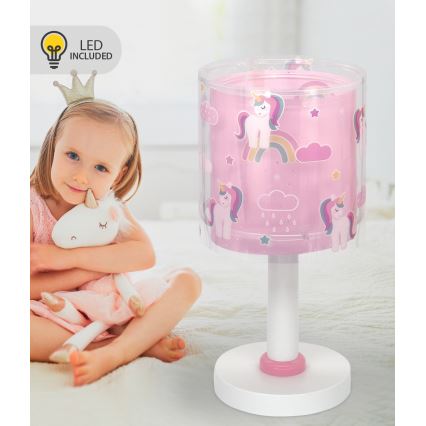 Dalber 41591N - LED-kinderlampje UNICORNS 1xG4/4W/230V roze