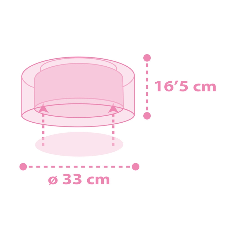 Dalber 41596 - Plafondlamp voor Kinderen UNICORNS 2xE27/60W/230V