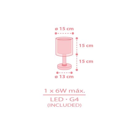 Dalber 41761S - LED kinderlampje KAWAII FRIENDS 1xG4/4W/230V roze