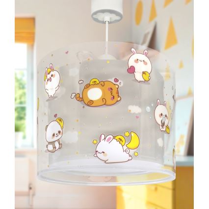 Dalber 41762E - Kinderlamp KAWAII FRIENDS 1xE27/15W/230V grijs