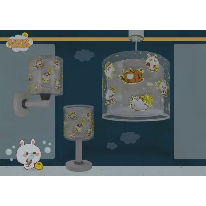 Dalber 41762E - Kinderlamp KAWAII FRIENDS 1xE27/15W/230V grijs