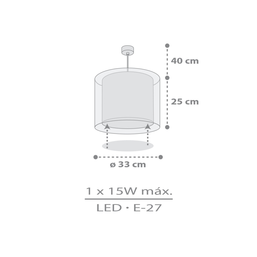 Dalber 41762E - Kinderlamp KAWAII FRIENDS 1xE27/15W/230V grijs