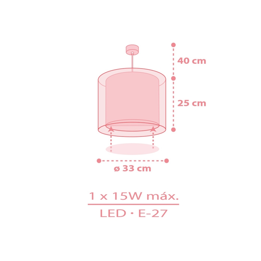 Dalber 41762S - Kinderlamp KAWAII FRIENDS 1xE27/15W/230V roze