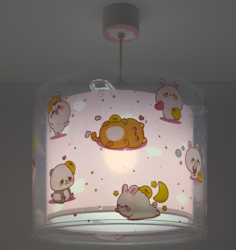 Dalber 41762S - Lustre pour enfants KAWAII FRIENDS 1xE27/15W/230V rose