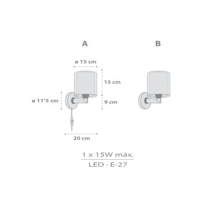 Dalber 41769E - Wandlamp voor kinderen KAWAII FRIENDS 1xE27/15W/230V grijs