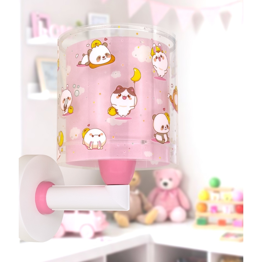 Dalber 41769S - Kinderwandlamp KAWAII FRIENDS 1xE27/15W/230V roze