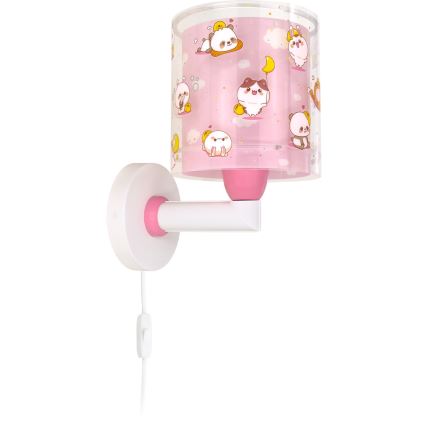 Dalber 41769S - Kinderwandlamp KAWAII FRIENDS 1xE27/15W/230V roze