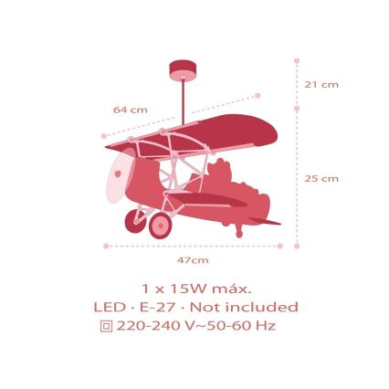 Dalber 54572 - Hanglamp voor kinderen LITTLE TEDDY 1xE27/15W/230V
