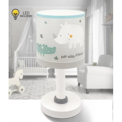 Dalber 60621N - LED-kinderlamp RHINO&CROCO 1xG4/4W/230V grijs