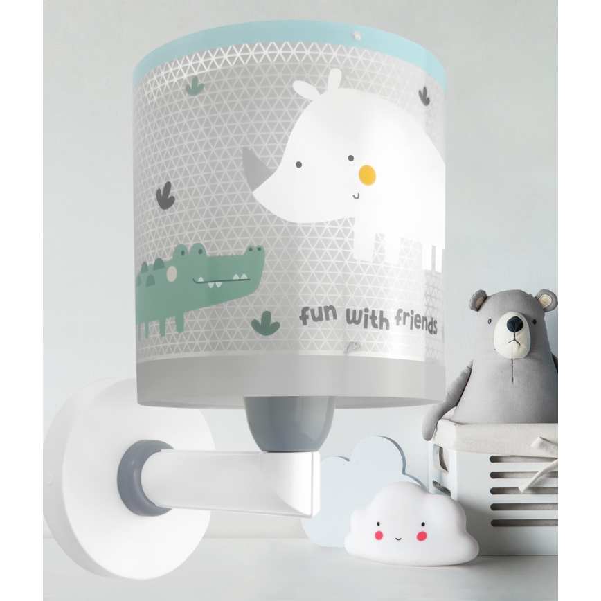 Dalber 60629 - Kinderwandlamp RHICO AND CROCO 1xE27/15W/230V