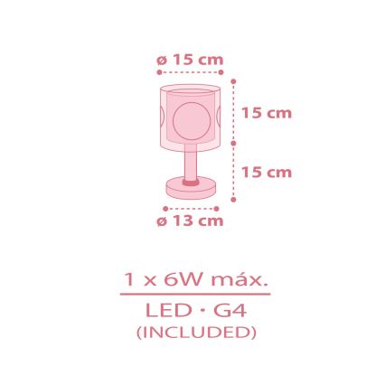 Dalber 60911 - LED kinderlampje PRINCESS DANCE 1xG4/4W/230V roze
