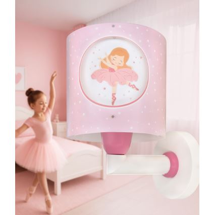 Dalber 60919 - Lampe murale pour enfant PRINCESS DANCE 1xE27/15W/230V, rose