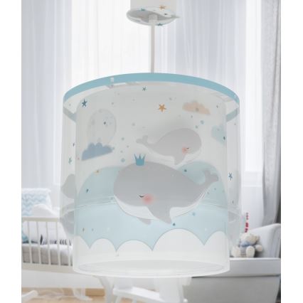 Dalber 61172T - Hanglamp voor kinderen WHALE DREAMS 1xE27/15W/230V blauw