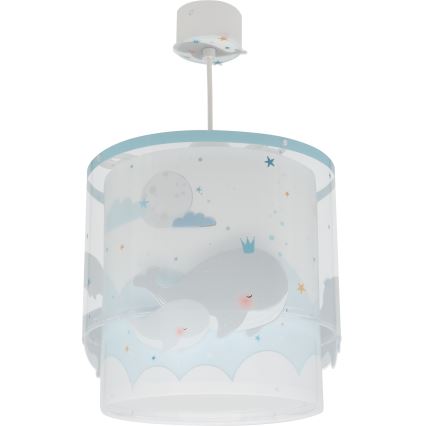 Dalber 61172T - Hanglamp voor kinderen WHALE DREAMS 1xE27/15W/230V blauw