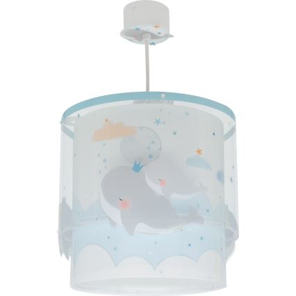 Dalber 61172T - Hanglamp voor kinderen WHALE DREAMS 1xE27/15W/230V blauw