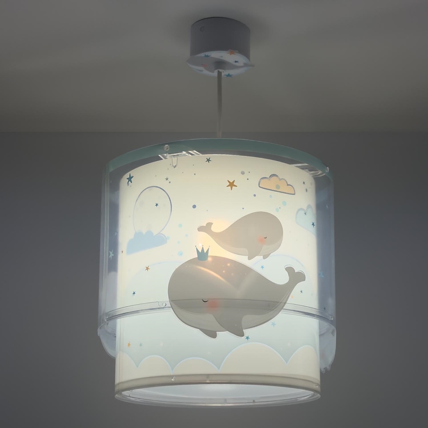 Dalber 61172T - Suspension pour enfant WHALE DREAMS 1xE27/15W/230V bleu