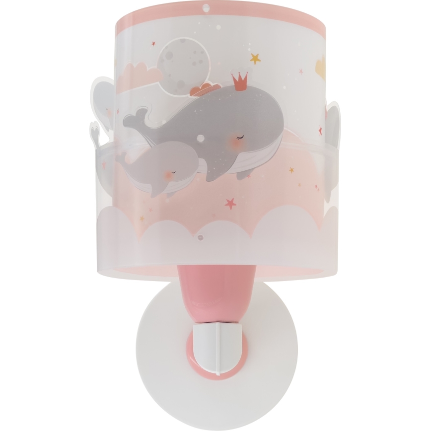 Dalber 61179S - Applique murale enfant WHALE DREAMS 1xE27/15W/230V rose