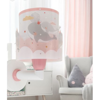 Dalber 61179S - Wandlamp voor kinderen WHALE DREAMS 1xE27/15W/230V roze