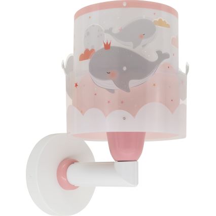 Dalber 61179S - Wandlamp voor kinderen WHALE DREAMS 1xE27/15W/230V roze