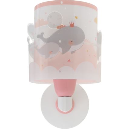 Dalber 61179S - Wandlamp voor kinderen WHALE DREAMS 1xE27/15W/230V roze