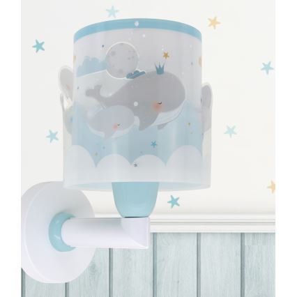 Dalber 61179T - Applique murale enfant WHALE DREAMS 1xE27/15W/230V bleu