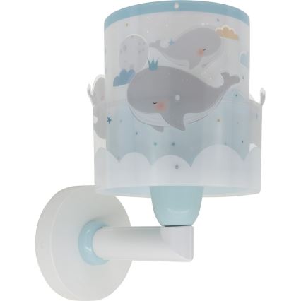 Dalber 61179T - Wandlamp voor kinderen WHALE DREAMS 1xE27/15W/230V blauw