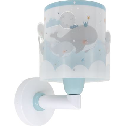 Dalber 61179T - Wandlamp voor kinderen WHALE DREAMS 1xE27/15W/230V blauw