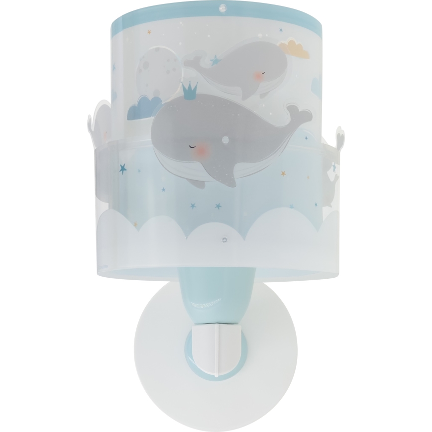 Dalber 61179T - Wandlamp voor kinderen WHALE DREAMS 1xE27/15W/230V blauw