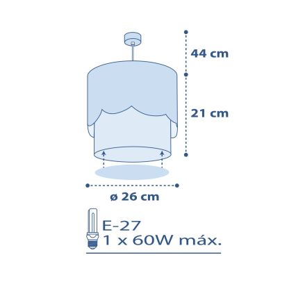 Dalber 61232T - Suspension pour enfant MOON 1xE27/60W/230V