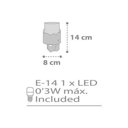 Dalber 61235E - Petite Lampe LED pour prise MOON 1xE14/0,5W/230V