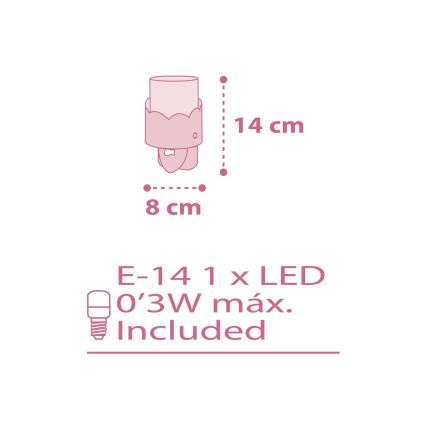 Dalber 61235S - Lampe LED pour prise MOON 1xE14/0,3W/230V