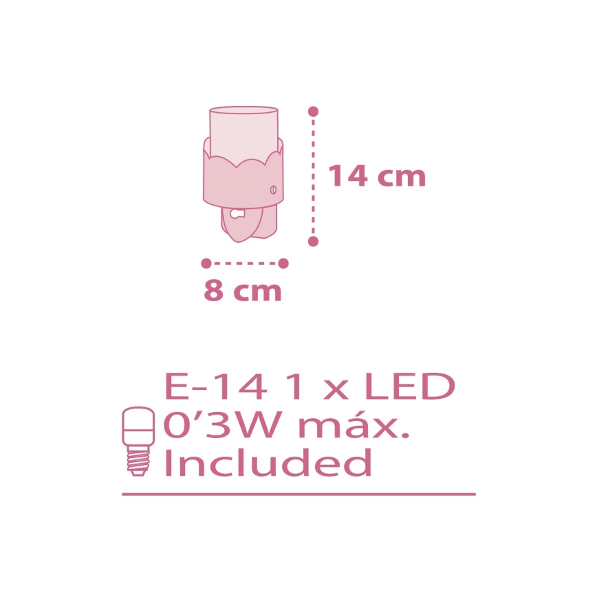 Dalber 61235S - Lampe LED pour prise MOON 1xE14/0,3W/230V