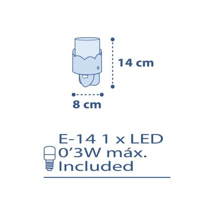 Dalber 61235T - Petite Lampe LED pour prise MOON 1xE14/0,5W/230V