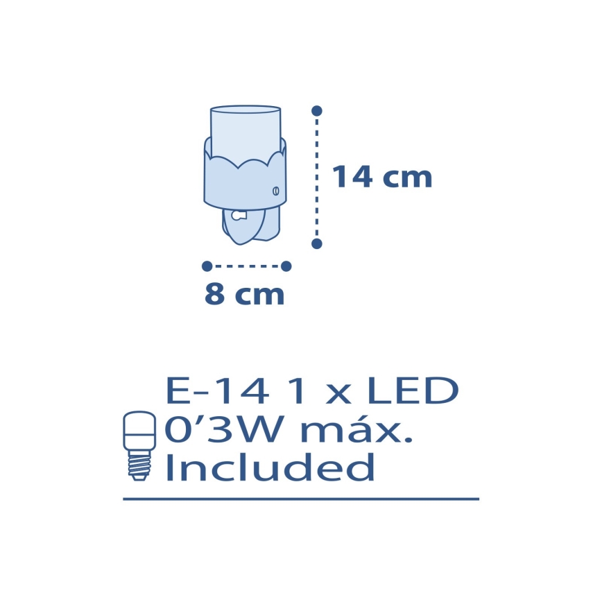Dalber 61235T - Petite Lampe LED pour prise MOON 1xE14/0,5W/230V