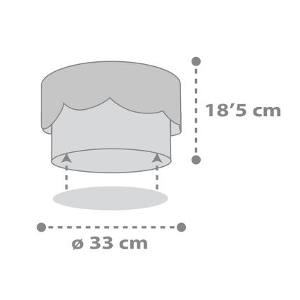 Dalber 61236E - Plafondlamp voor Kinderen MOON 2xE27/60W/230V grijs