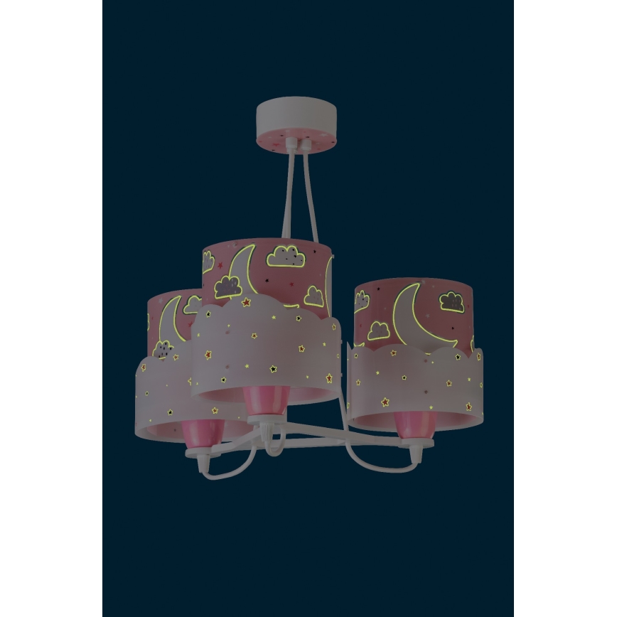 Dalber 61237S - Suspension enfant MOON 3xE27/60W/230V