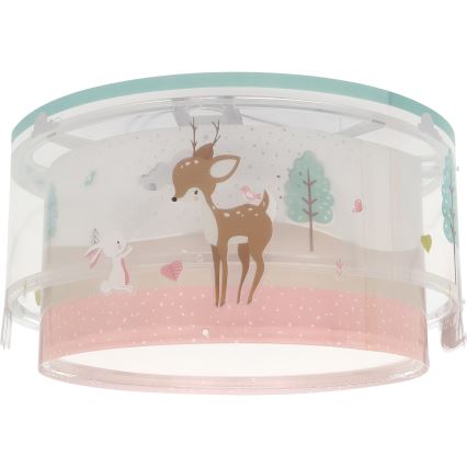 Dalber 61276 - Plafondlamp kinderkamer LOVING DEER 2xE27/15W/230V