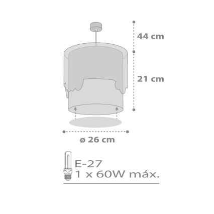 Dalber 61682 - Kinderhanglamp BABY TRAVEL 1xE27/60W/230V