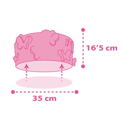 Dalber 62146 - Plafondlamp voor Kinderen BUTTERFLY 2xE27/60W/230V