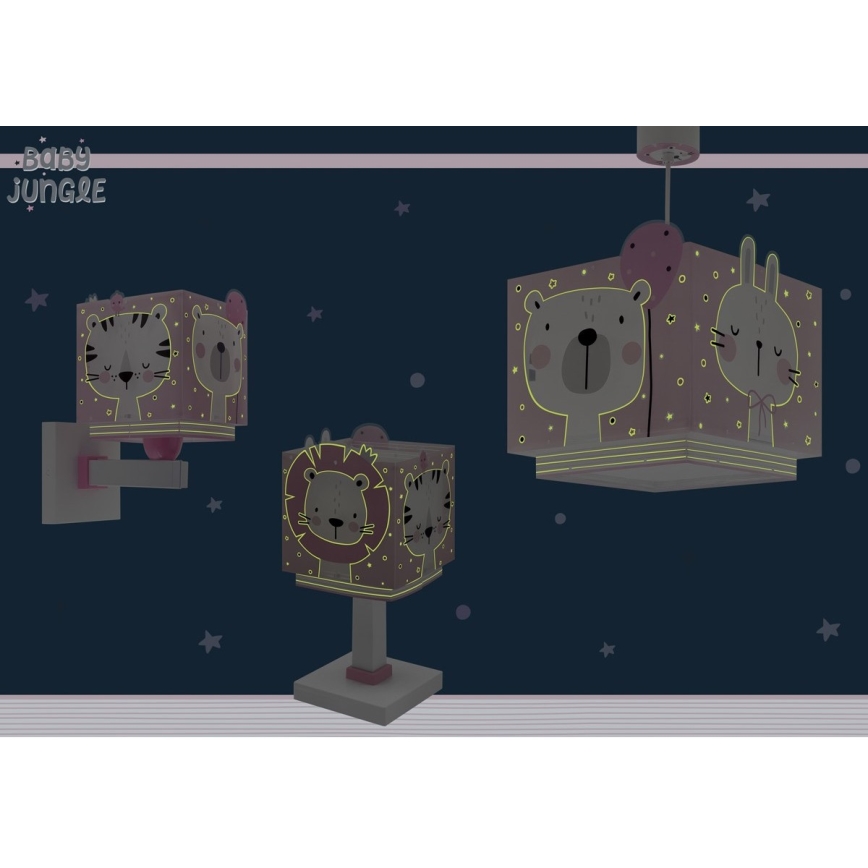 Dalber 63111S - Lamp voor Kinderen JUNGLE 1xE14/8W/230V roze