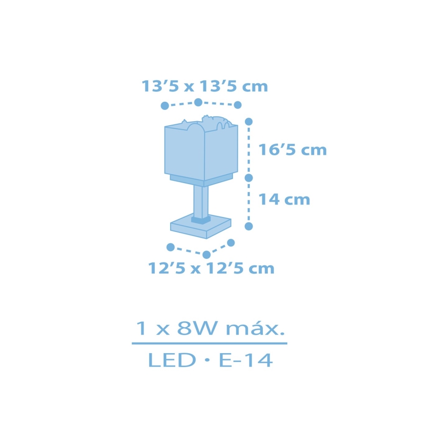 Dalber 63111T - Lamp voor Kinderen JUNGLE 1xE14/8W/230V blauw
