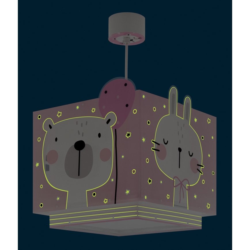 Dalber 63112S - Hanglamp voor Kinderen JUNGLE 1xE27/15W/230V roze
