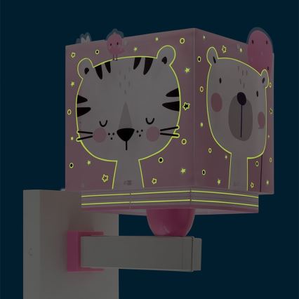 Dalber 63119S - Wand Lamp voor Kinderen JUNGLE 1xE27/15W/230V roze
