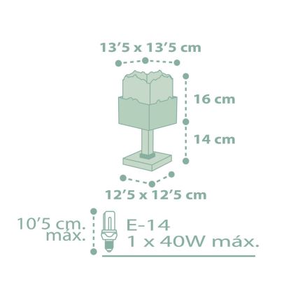 Dalber 63161H - Lampe d'enfant PANDA 1xE14/40W/230V verte
