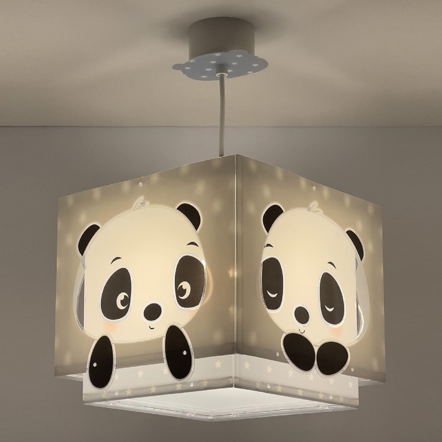 Dalber 63162T - Hanglamp voor Kinderen PANDA 1xE27/60W/230V blauw